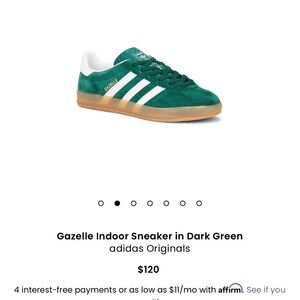Adidas Gazelle Indoor Sneaker in Dark Green